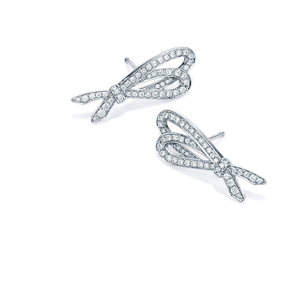Tiffany Bow Earrings
 Earrings Silver Gold & Diamond Earrings