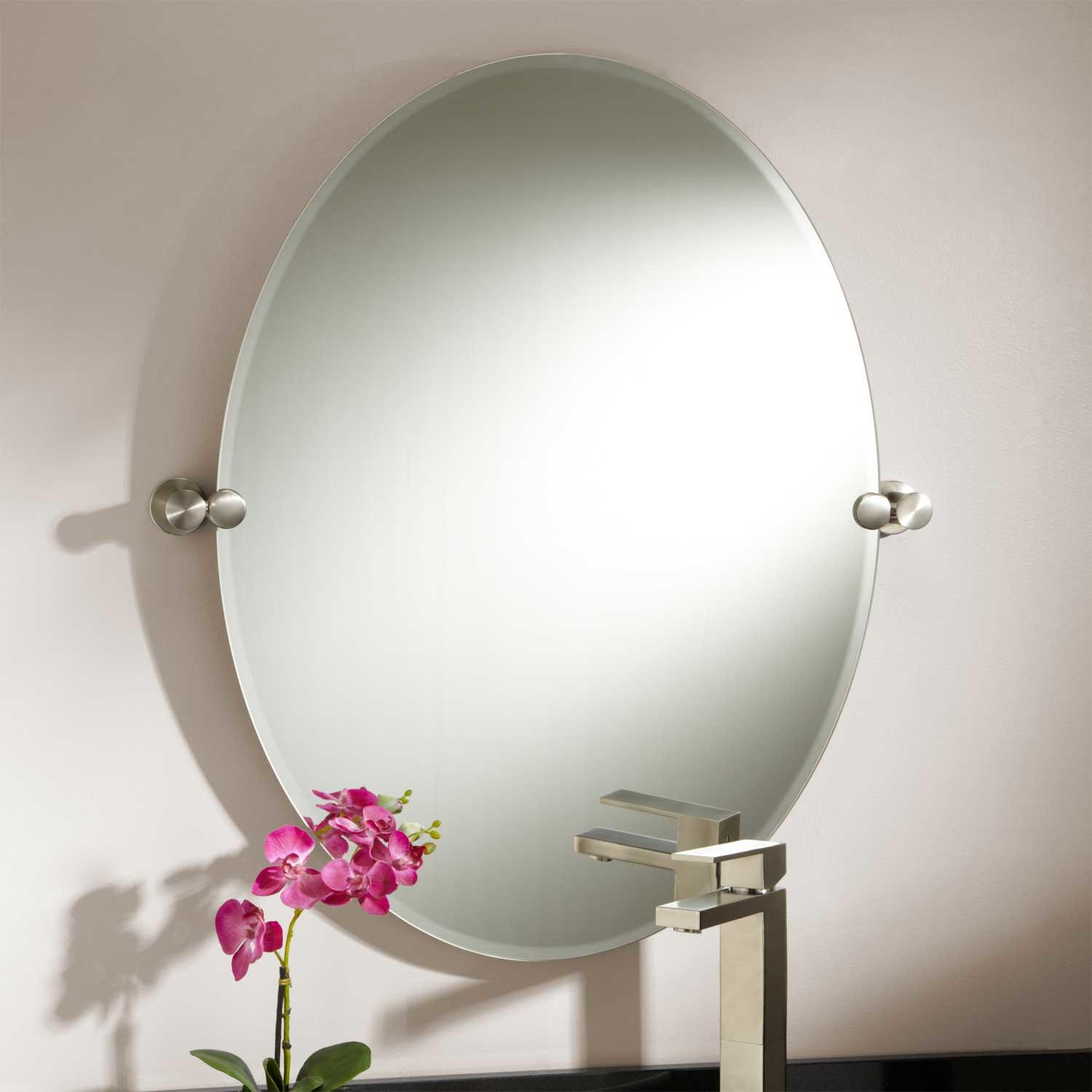 Tilting Bathroom Mirror
 24" Houston Oval Tilting Mirror Bathroom Mirrors Bathroom