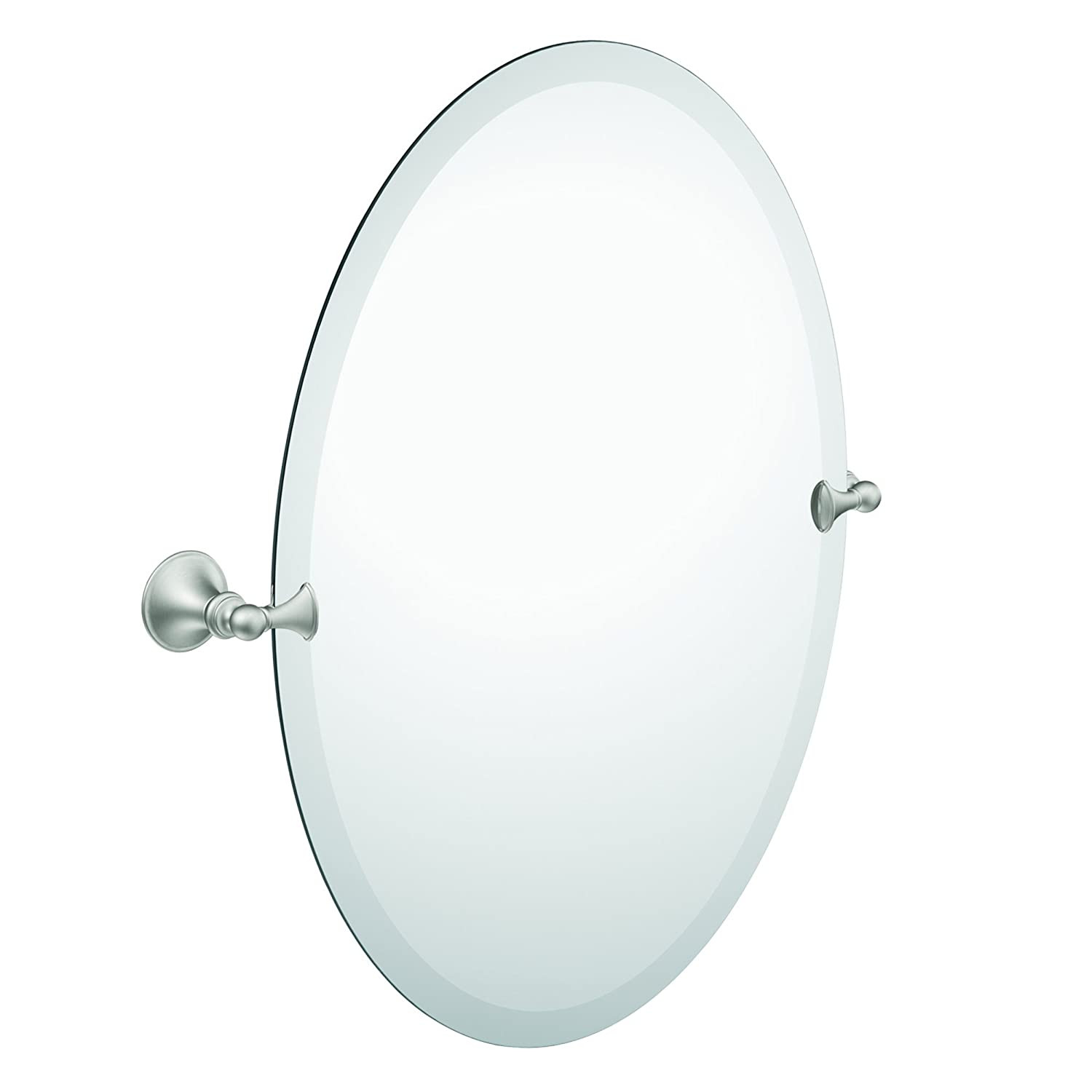 Tilting Bathroom Mirror
 Bathroom Mirror Beveled Edge Oval Tilting Brushed Nickel