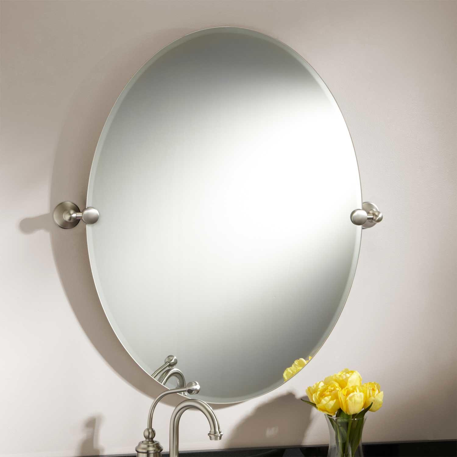 Tilting Bathroom Mirror
 31" Seattle Oval Tilting Mirror