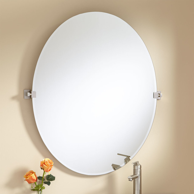 Tilting Bathroom Mirror
 36" Helsinki Oval Tilting Mirror modern bathroom mirrors