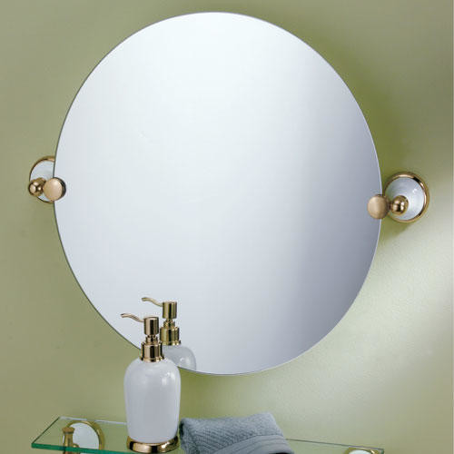Tilting Bathroom Mirror
 20" Franciscan Round Tilting Mirror traditional bathroom