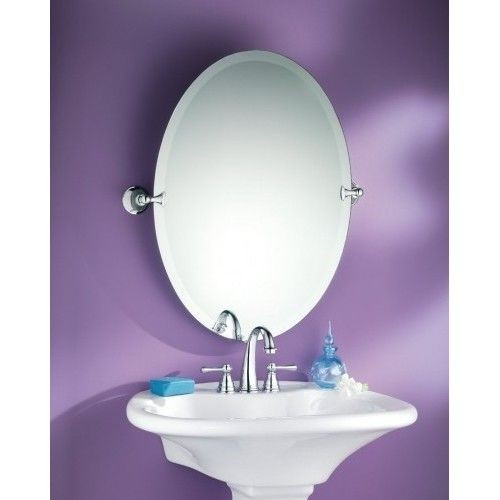 Tilting Bathroom Mirror
 Oval Tilting Mirror Beveled Edge Finish Bathroom Glass