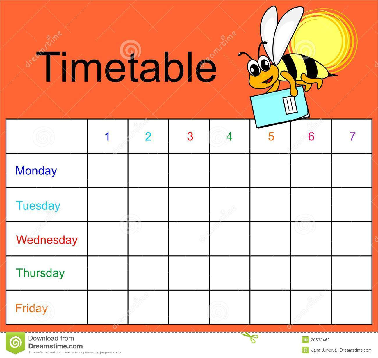 Time Table For Kids
 Timetable Royalty Free Stock Image