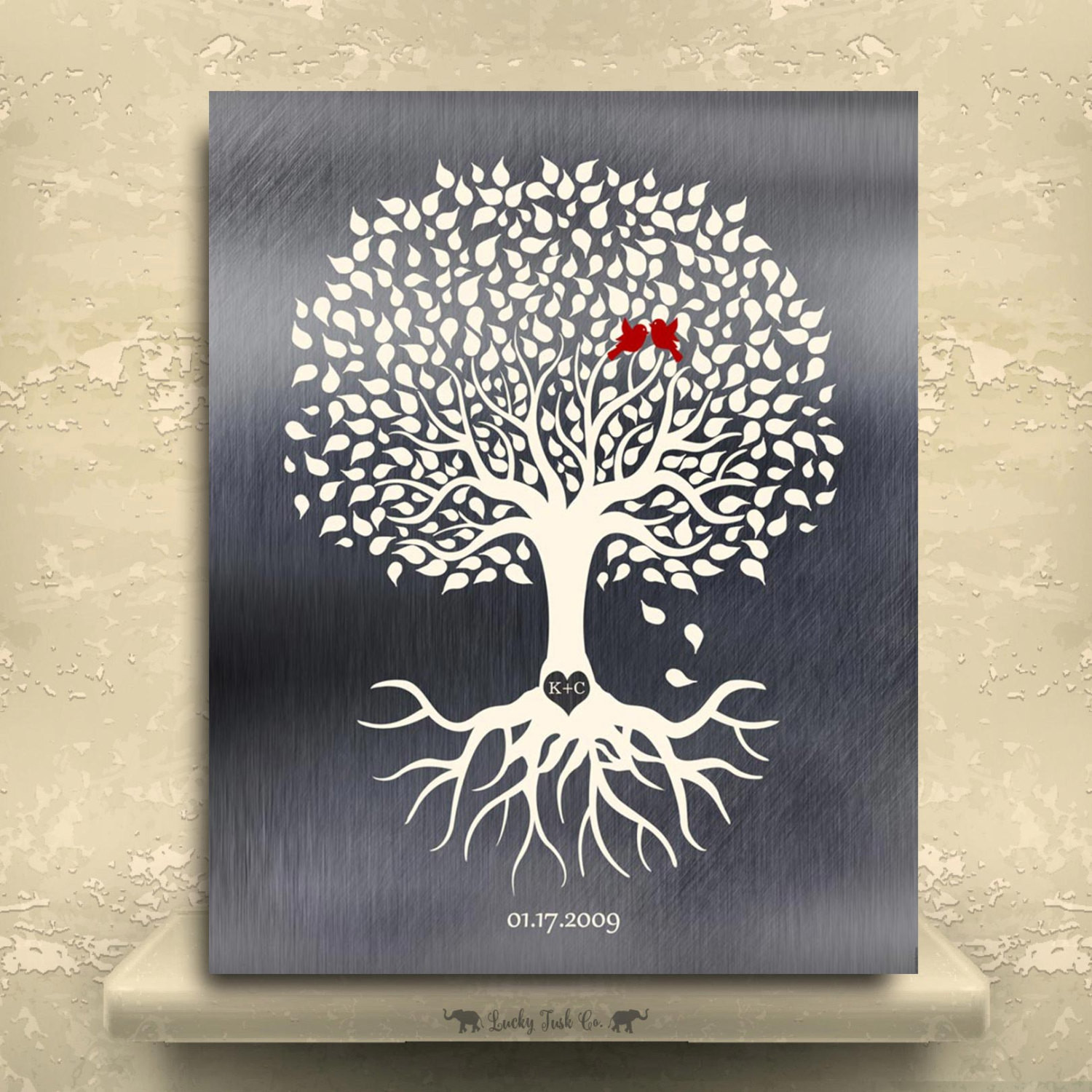 Tin Anniversary Gift Ideas
 Personalized Tin Anniversary Gift Minimalist Family Tree Faux