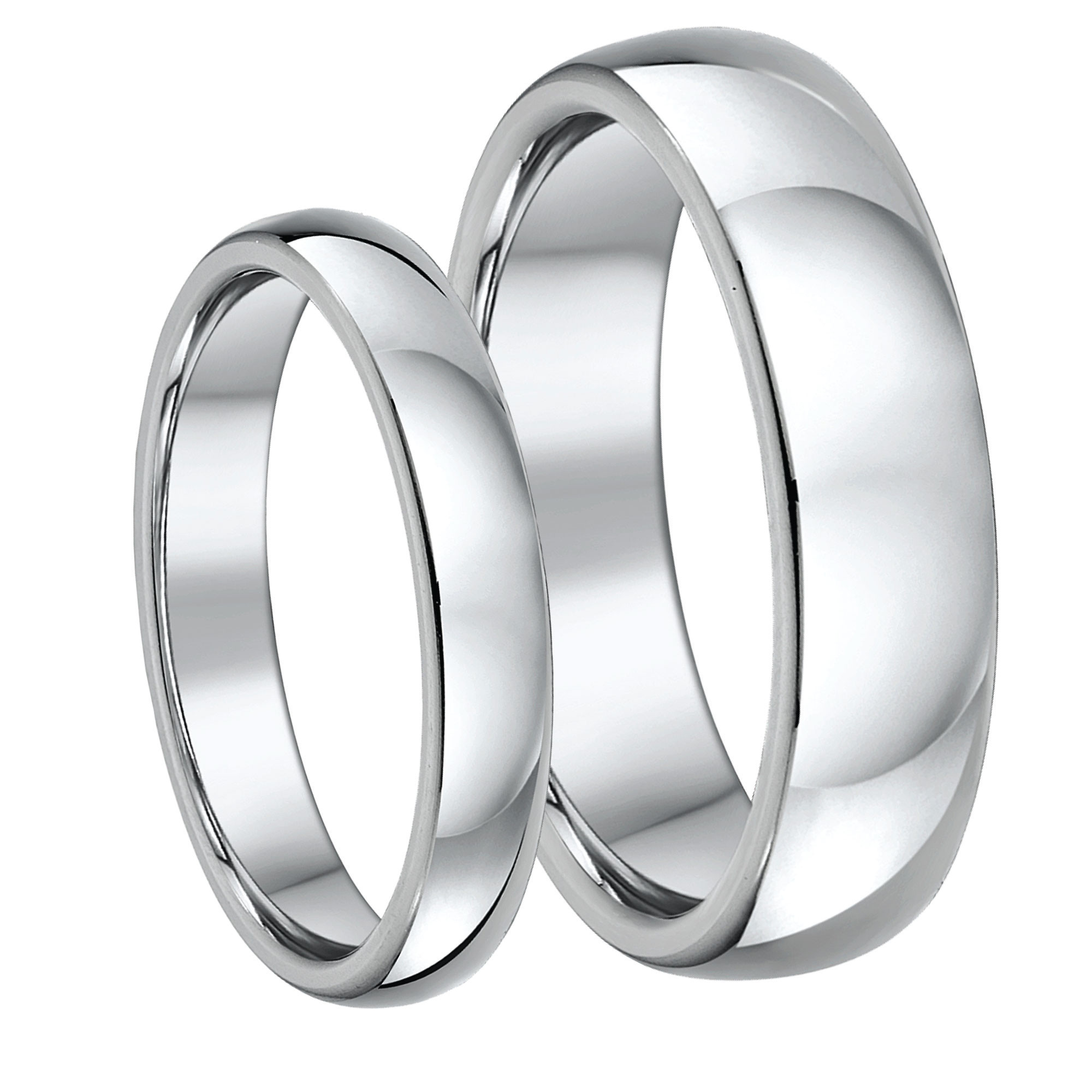 Titanium Wedding Band Sets
 His & Hers Titanium Court Wedding Rings 4&6mm Titanium