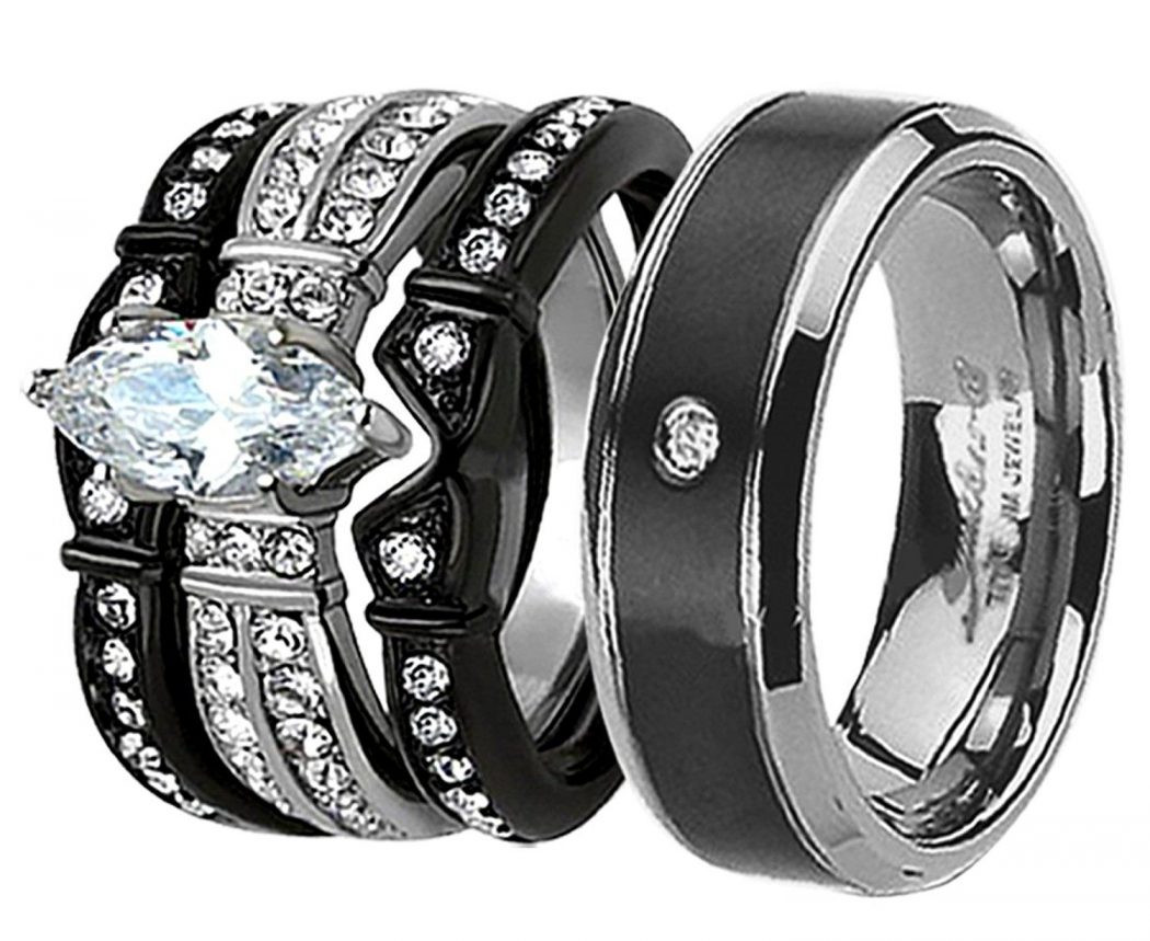 Titanium Wedding Band Sets
 Top Designed Titanium Wedding Ring Sets