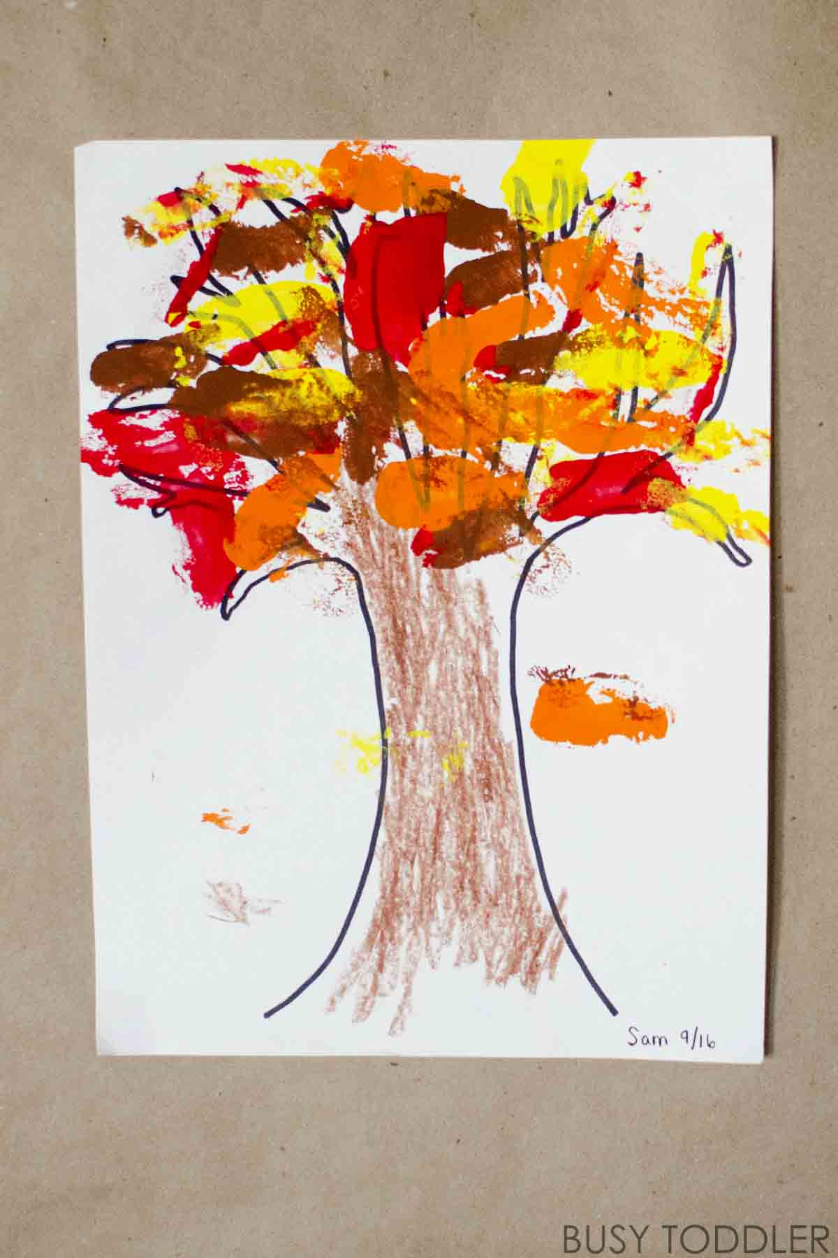 Toddler Arts And Craft Projects
 Simple Fall Tree with Cotton Rounds Busy Toddler
