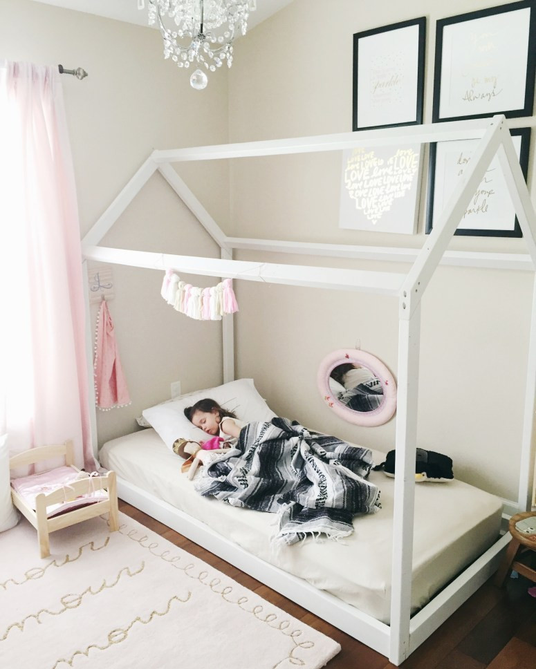 Toddler Bed Frame DIY
 DIY House Frame Floor Bed Plan Oh Happy Play