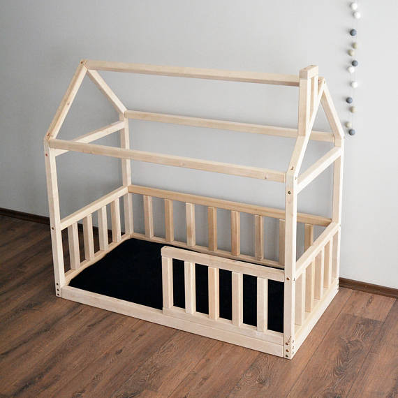 Toddler Bed Frame DIY
 House bed frame Toddler bed Montessori baby bed crib size