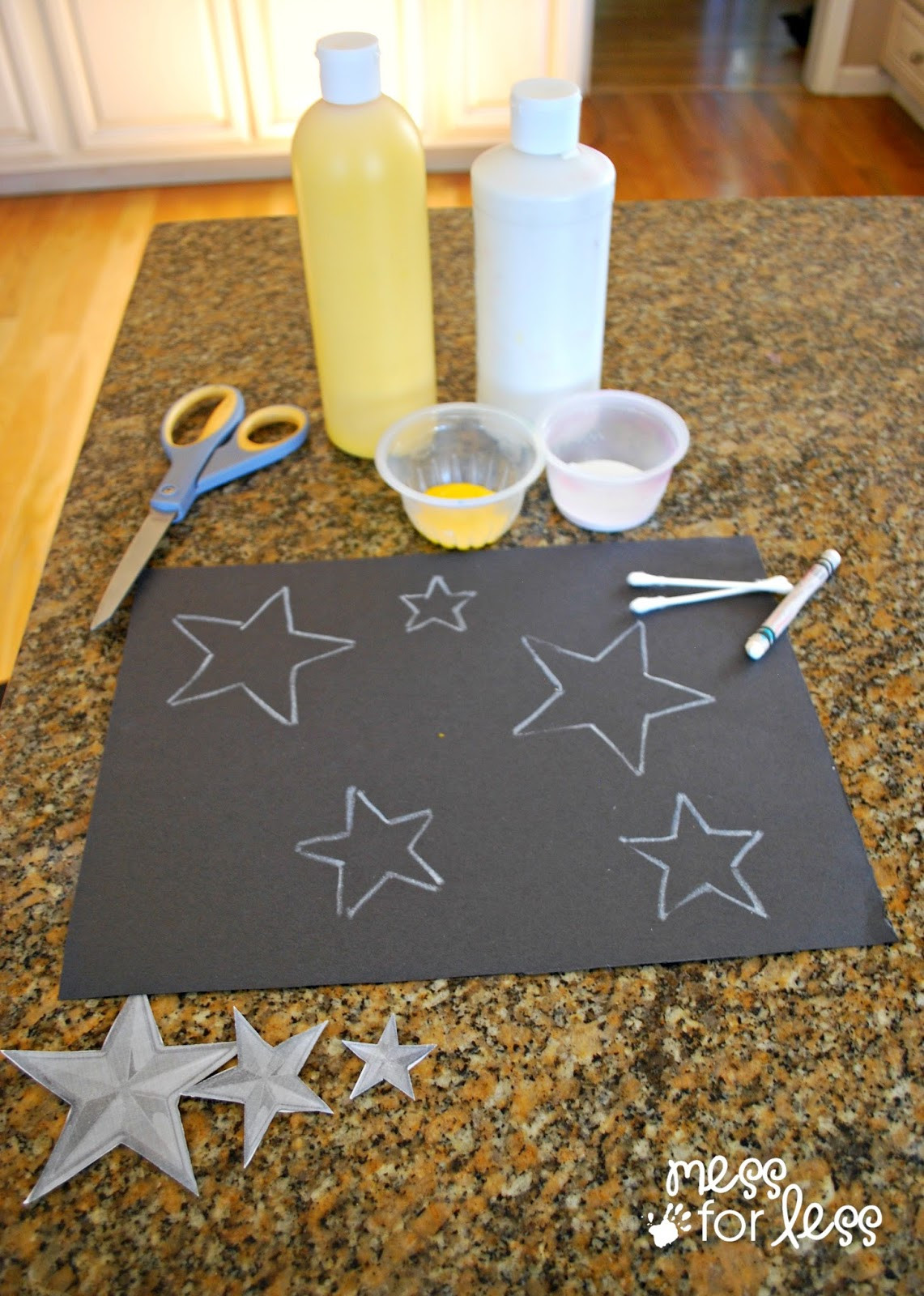 Toddler Craft Project
 Kids Art Project Q Tip Star Art Mess for Less