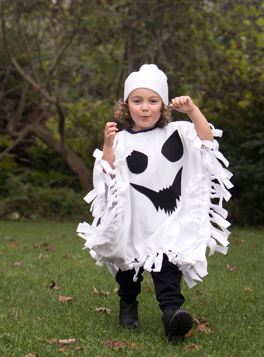 Toddler Ghost Costume DIY
 No Sew Ghost Costume Gina Michele