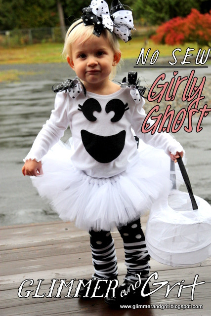 Toddler Ghost Costume DIY
 Glimmer And Grit DIY No Sew Girly Ghost Costume Tutorial