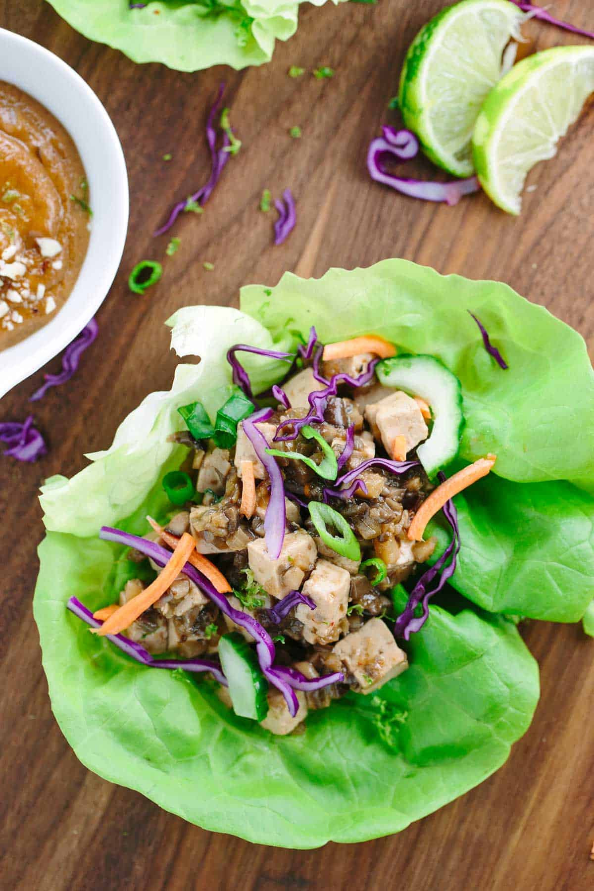 Tofu Wrap Recipes
 Healthy Asian Tofu Lettuce Wraps with Peanut Sauce