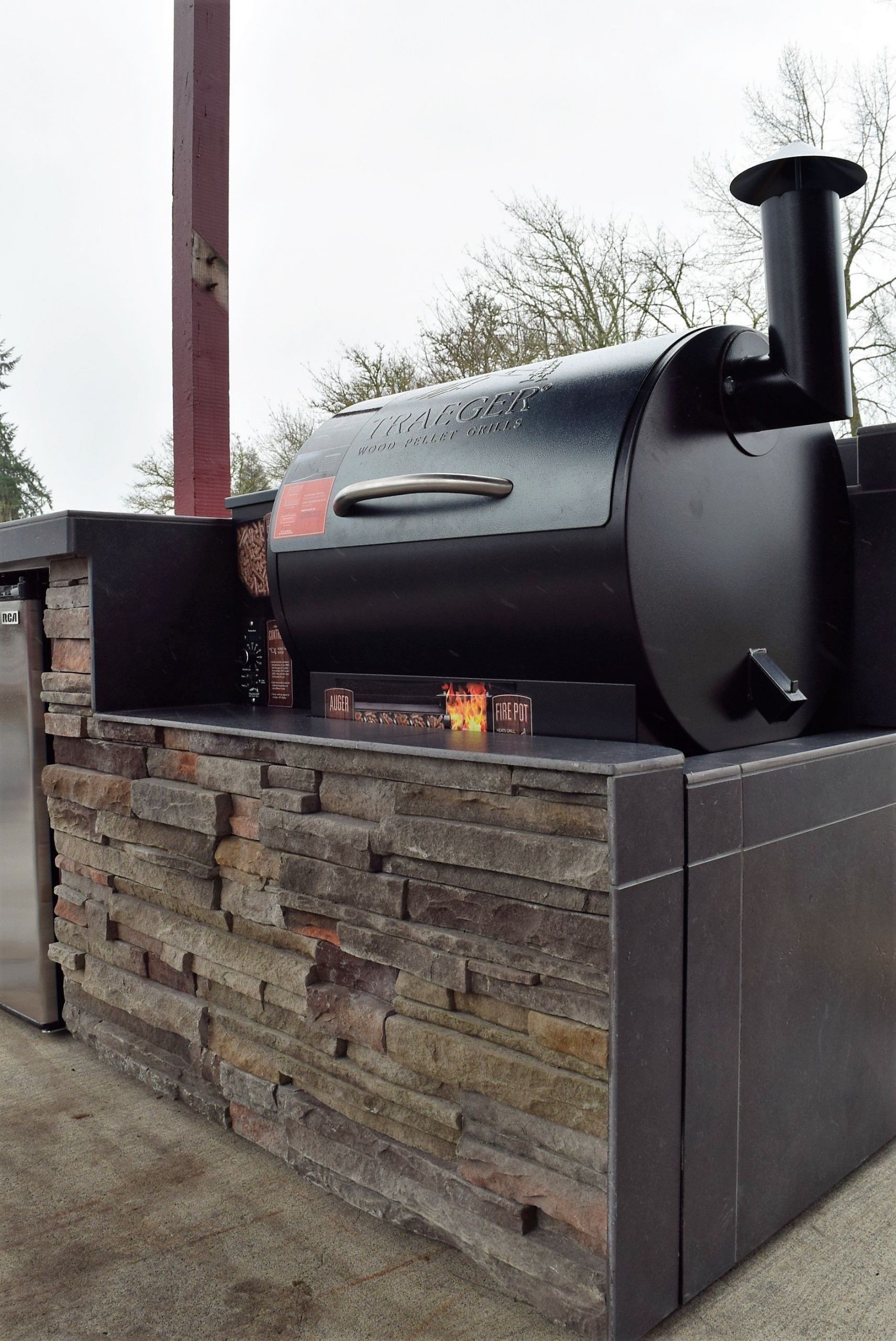 Traeger Built In Outdoor Kitchen
 Outdoor Kitchen pellet grilling with a Traeger Custom