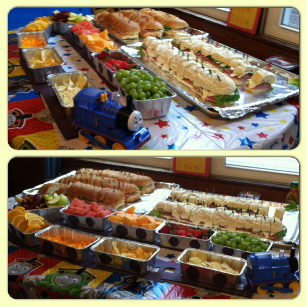 Train Birthday Party Food Ideas
 Food train I made for my 2 little boys 4th "Thomas the