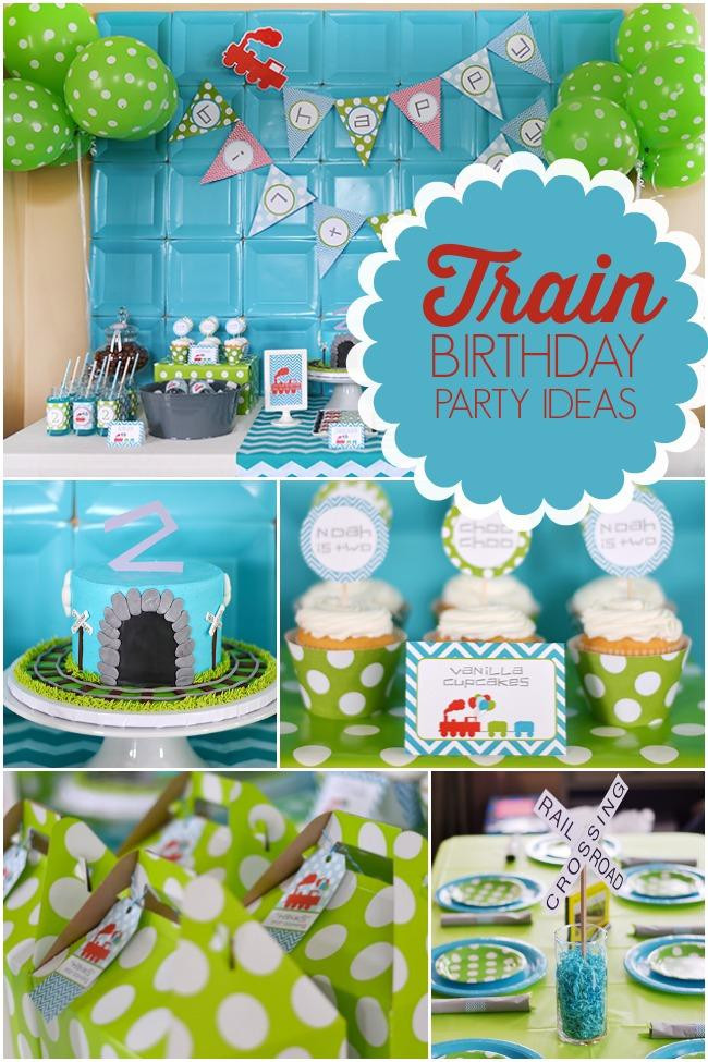 Trains Birthday Party Ideas
 A Modern Train Themed Boy s Birthday Party Spaceships