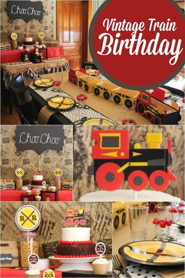 Trains Birthday Party Ideas
 A Choo Choo Train Themed Boy s 2nd Birthday Party