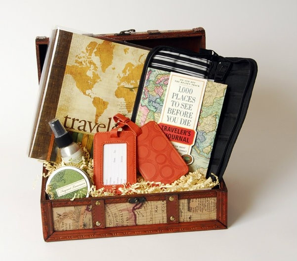 Travel Gift Baskets Ideas
 World Travel Gift Basket for Men