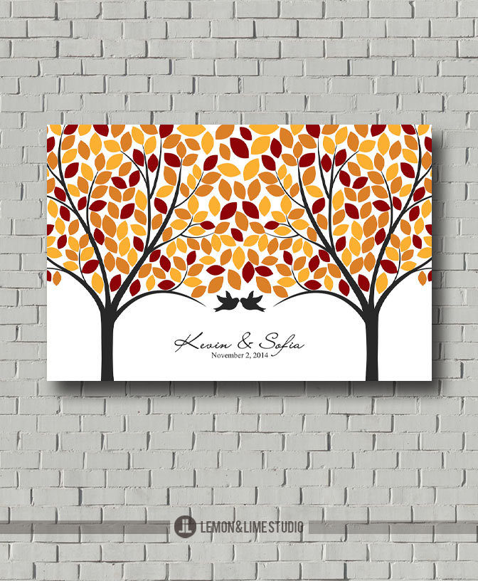 Tree For Wedding Guest Book
 Fall Love Tree Guest Book Wedding Guest Book Signature Tree
