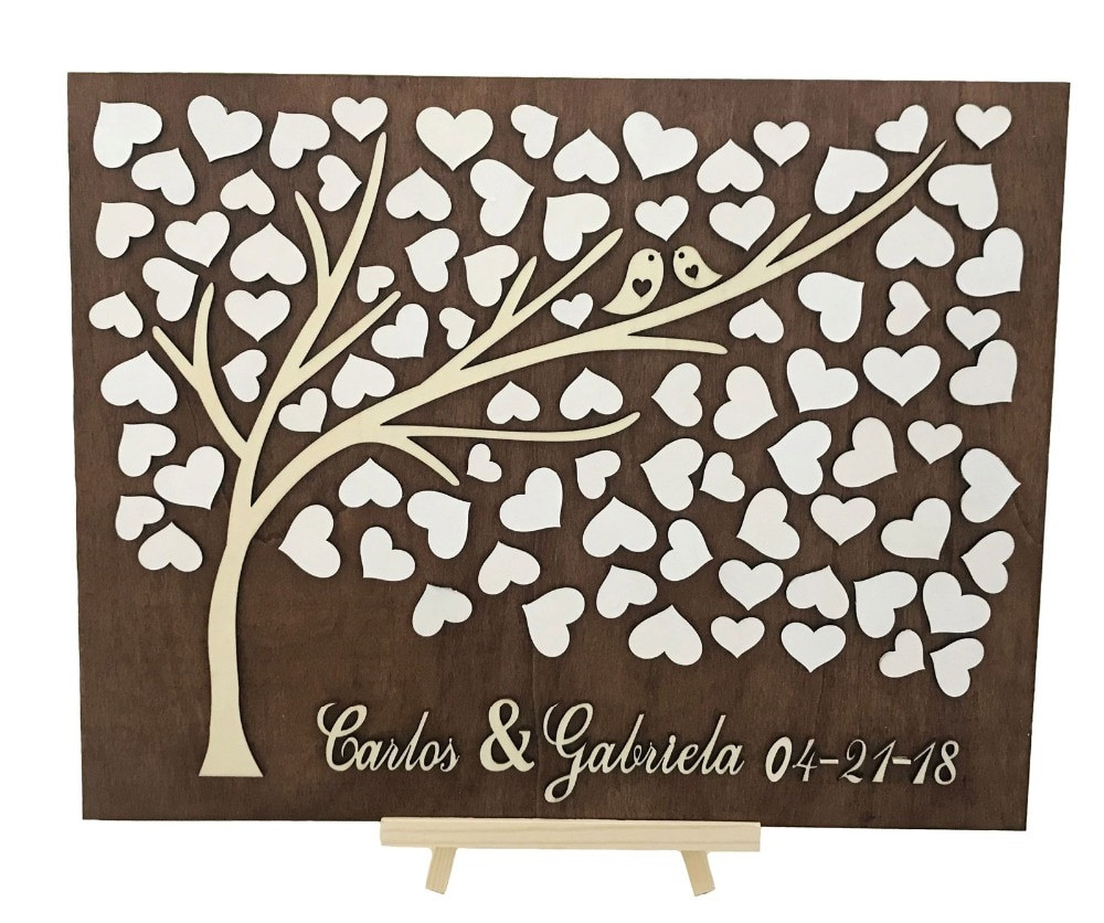 Tree For Wedding Guest Book
 Personalized 3D Tree Wedding guest book Alternative Unique