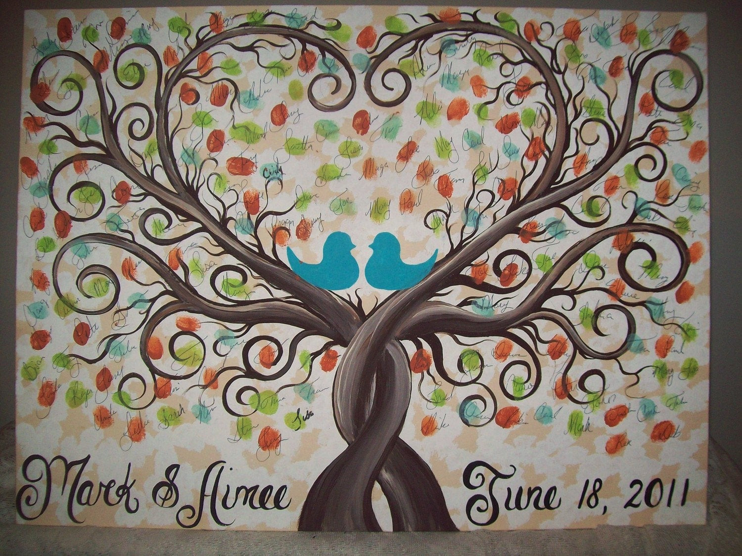 Tree For Wedding Guest Book
 Wedding guest book thumbprint tree 16 x 20