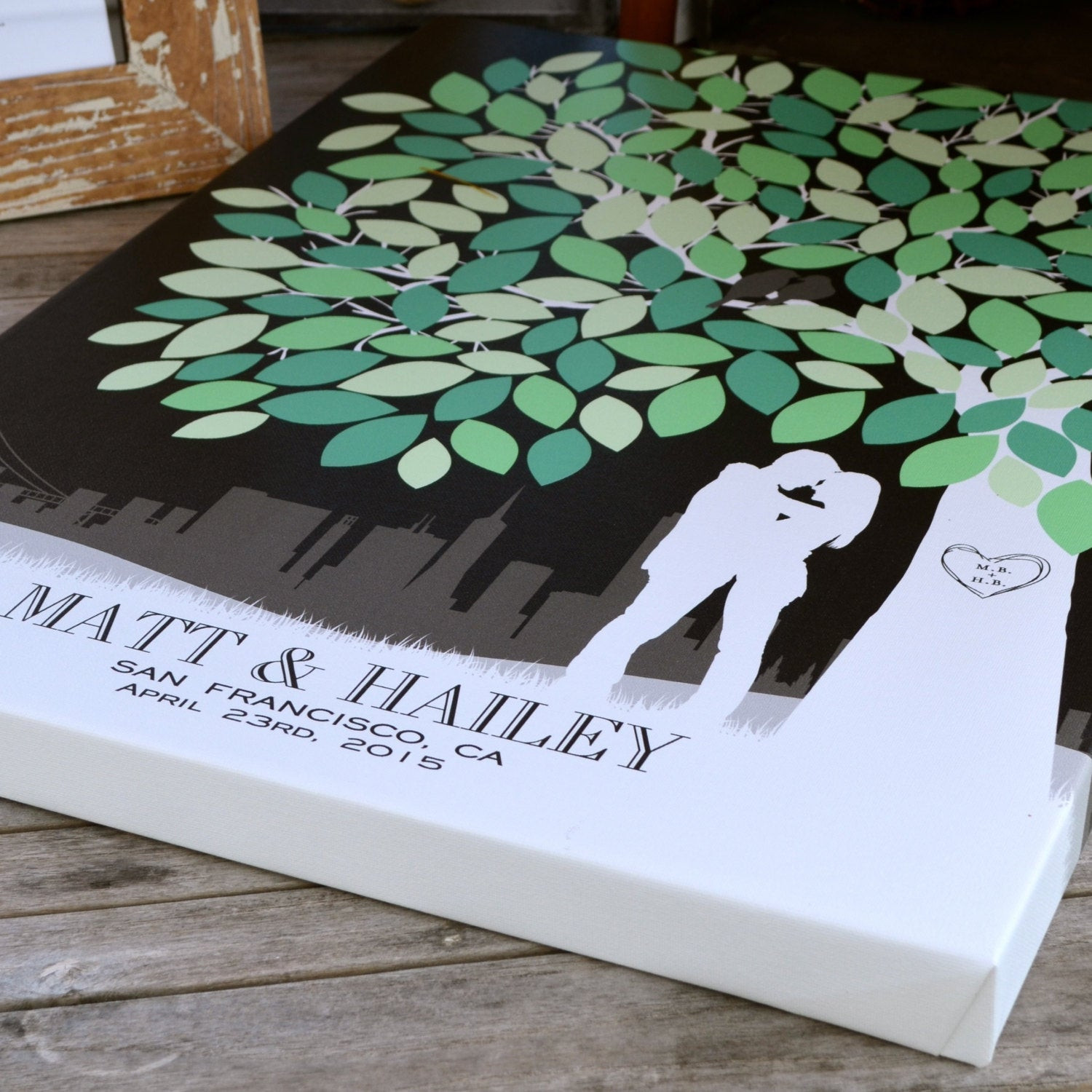 Tree For Wedding Guest Book
 Canvas Wedding Tree Guest Book Personalized Skyline