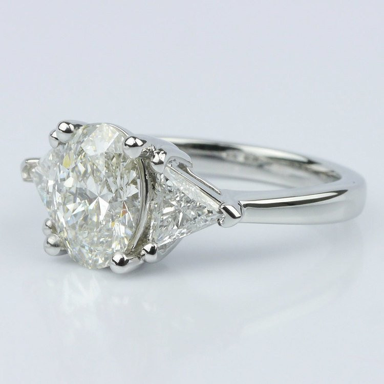 Trillion Diamond Engagement Ring
 Trillion & Oval Diamond Engagement Ring 1 51 ct
