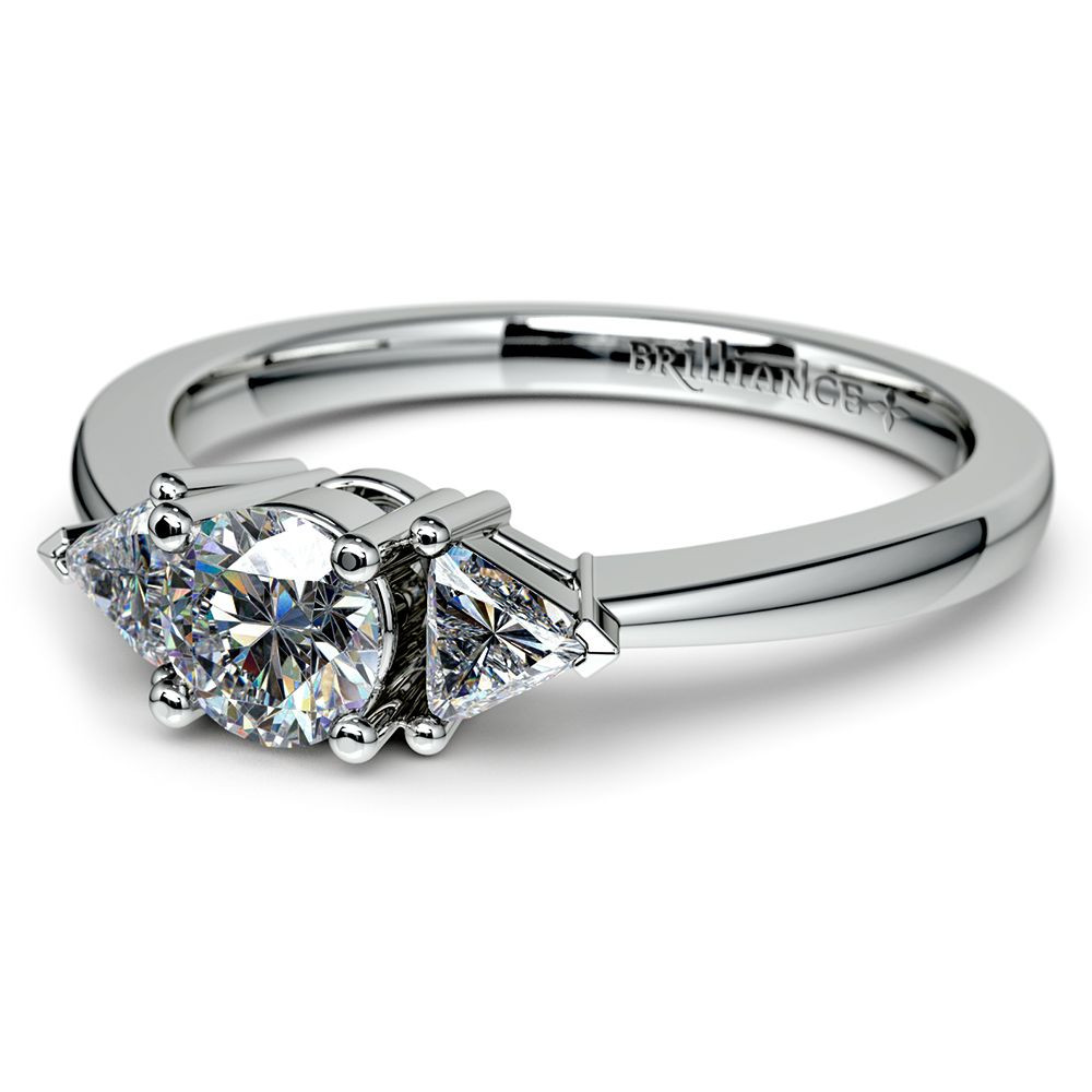 Trillion Diamond Engagement Ring
 Trillion Diamond Engagement Ring in Platinum 1 4 ctw