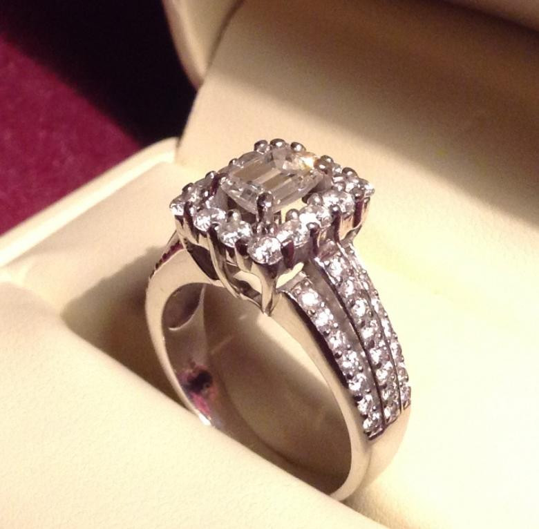 Trio Wedding Ring Sets Jared
 Matching JARED 3 4Carat Diamond 14K White Gold Engagement