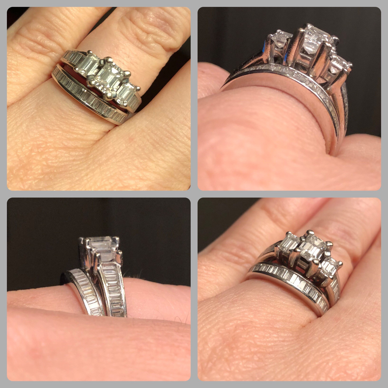 Trio Wedding Ring Sets Jared
 Jared Emerald Cut Engagement Ring Wedding Band Set