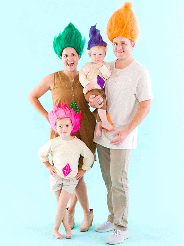 Trolls DIY Costume
 25 DIY Family Halloween Costumes That Are Cheap to Make