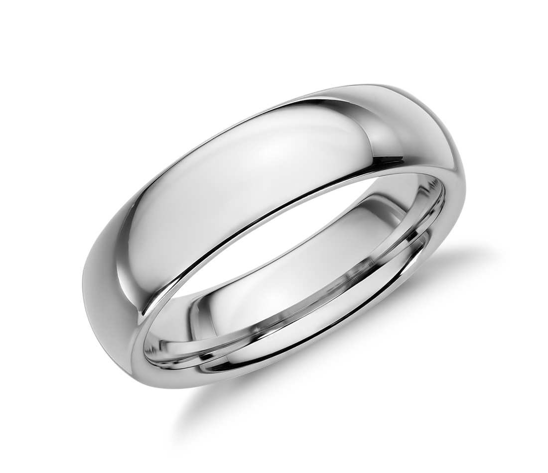 Tungsten Carbide Wedding Ring
 fort Fit Wedding Ring in White Tungsten Carbide 6mm