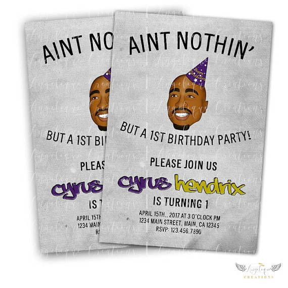 Tupac Birthday Quotes
 Tupac Birthday Invitations & Blank Digital Thank You Card
