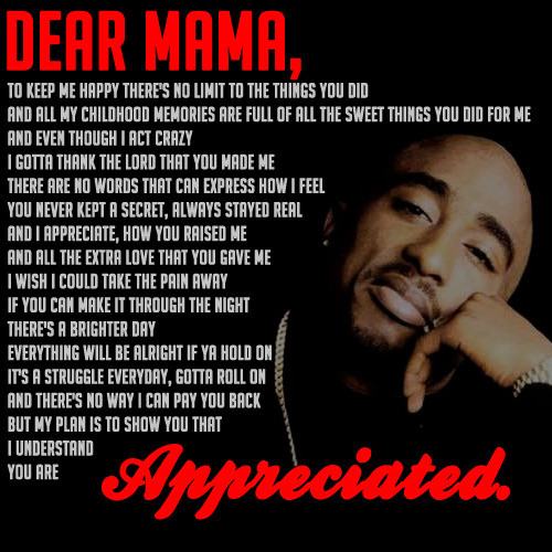 Tupac Birthday Quotes
 Dear Mama Quotes QuotesGram