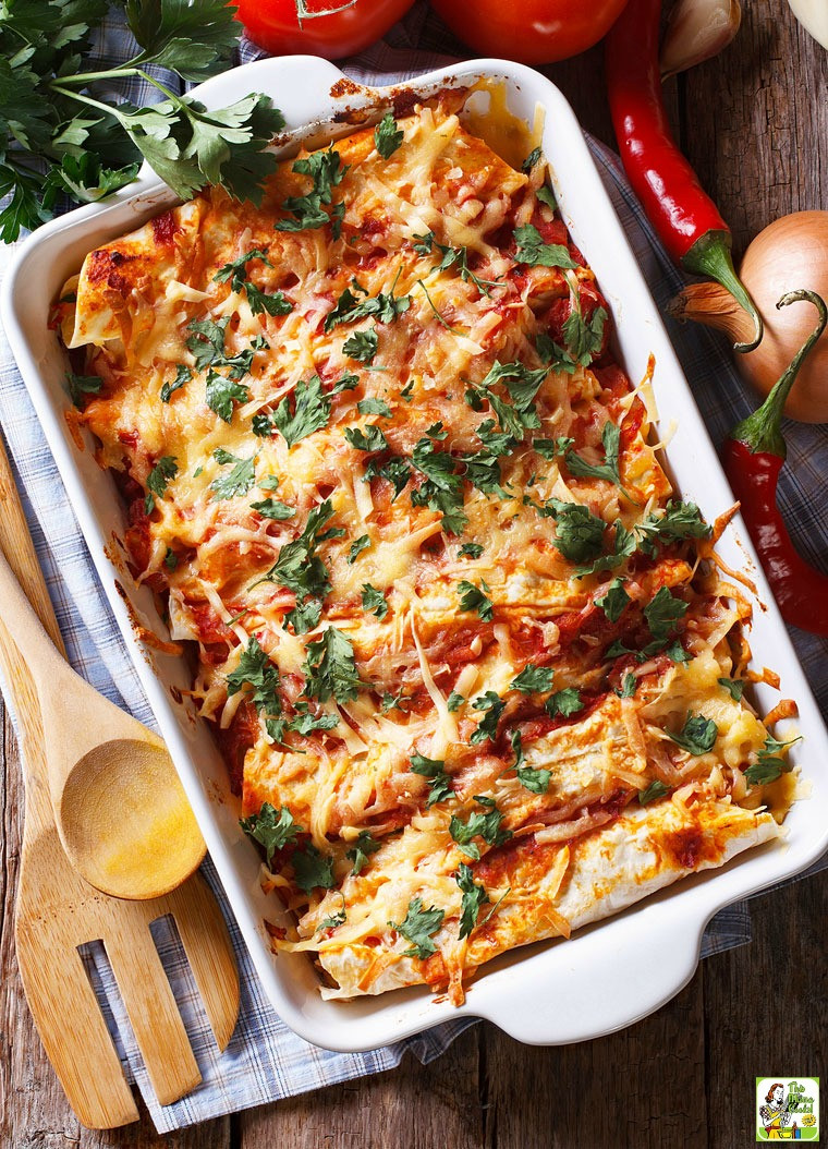 Turkey Enchilada Casserole
 Too much turkey Make Leftover Turkey Enchilada Casserole