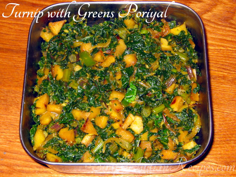 Turnip Recipes Indian
 Turnip Greens Poriyal