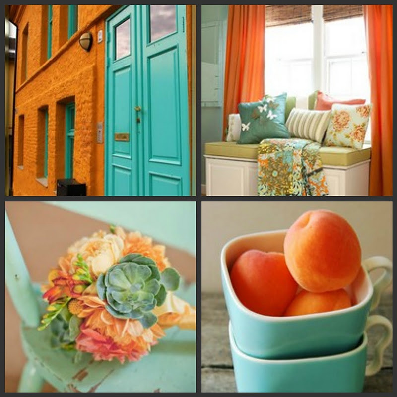 Turquoise Color Scheme Living Room
 Gigi s Thimble Orange and Turquoise