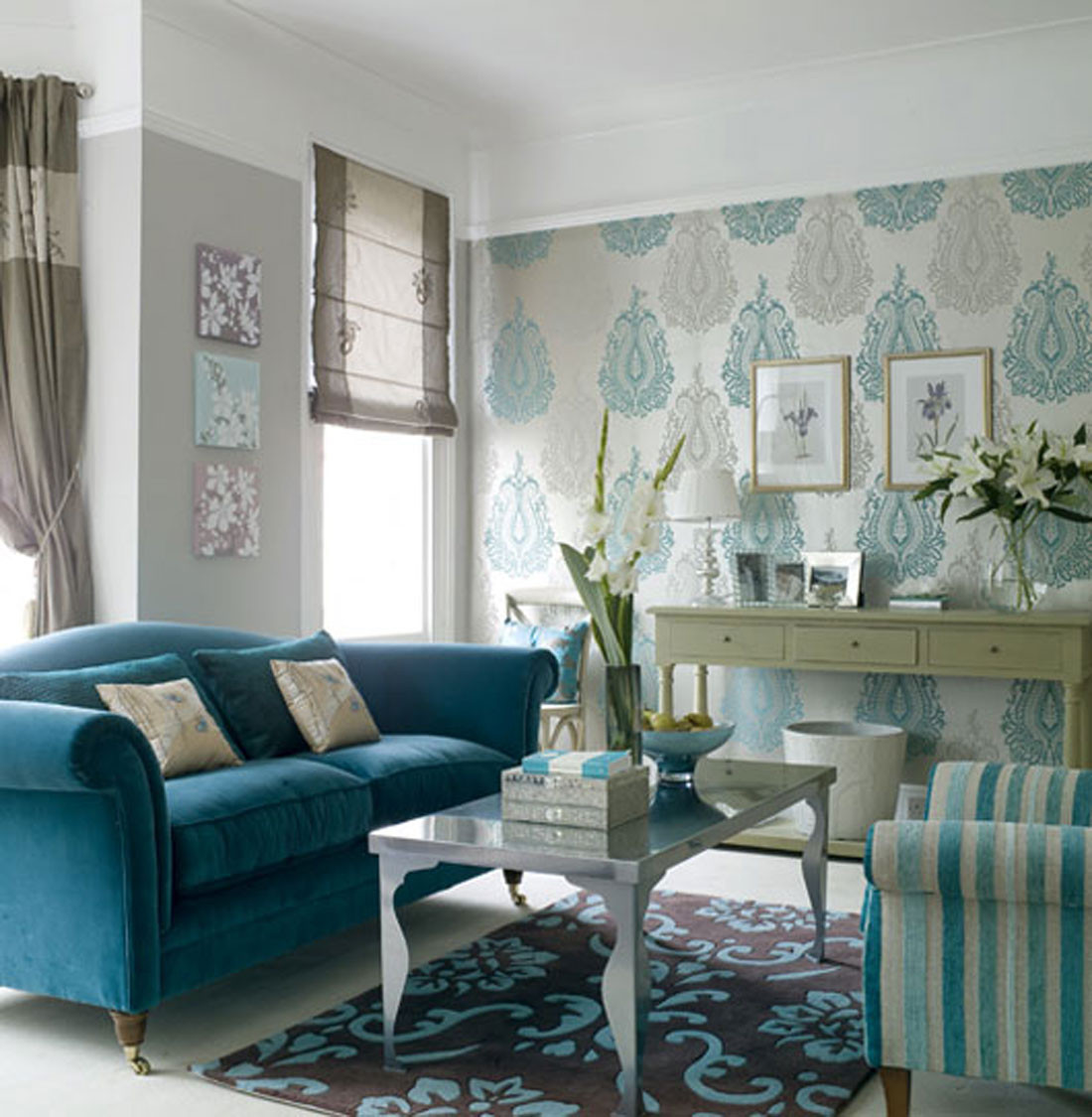 Turquoise Living Room Decor
 The Texture of Teal and Turquoise – A Bold and Beautiful