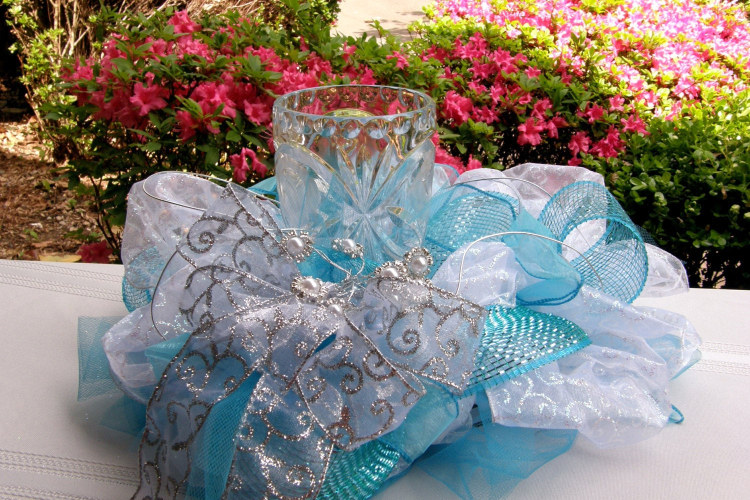 Turquoise Wedding Decorations
 Turquoise Wedding Centerpiece Wedding by Underthekentuckysun