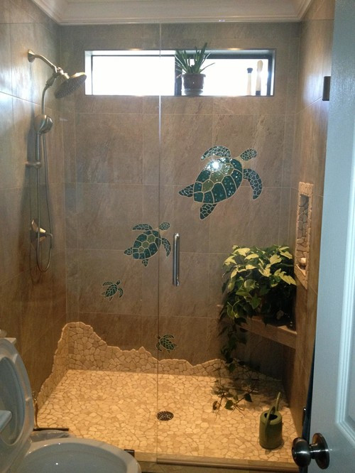 Turtle Bathroom Decor
 How do I find the turtle and sand mosaic tiles