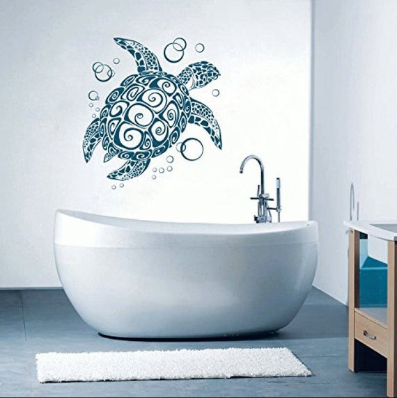Turtle Bathroom Decor
 Sea Turtle Bathroom Décor Removable Wall Decal