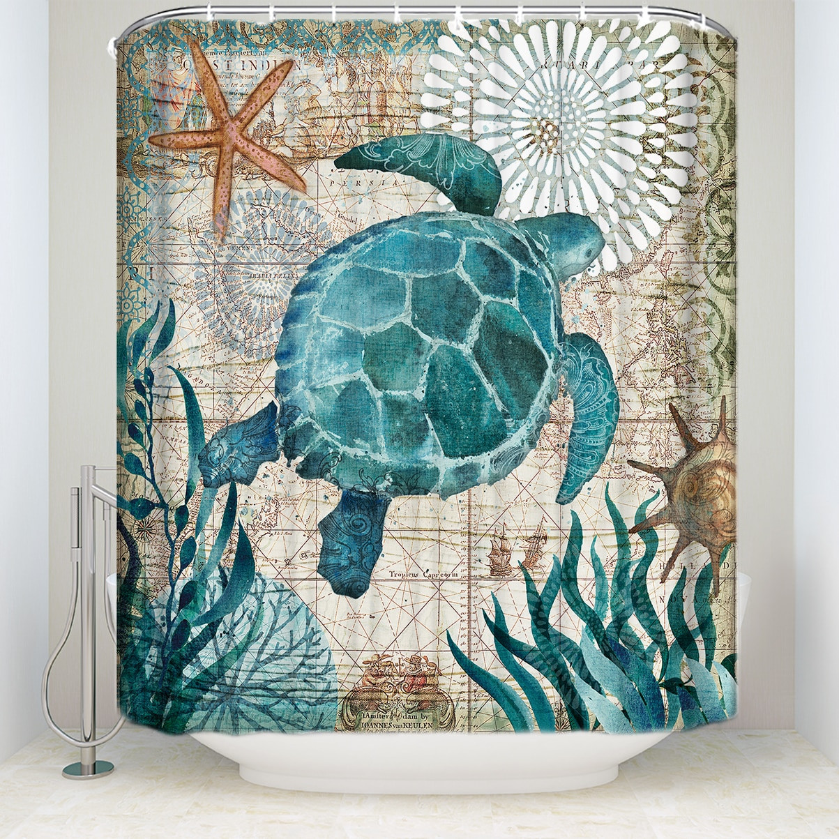 Turtle Bathroom Decor
 Fabric Shower Curtain Sea Turtle Home Decor Bathroom
