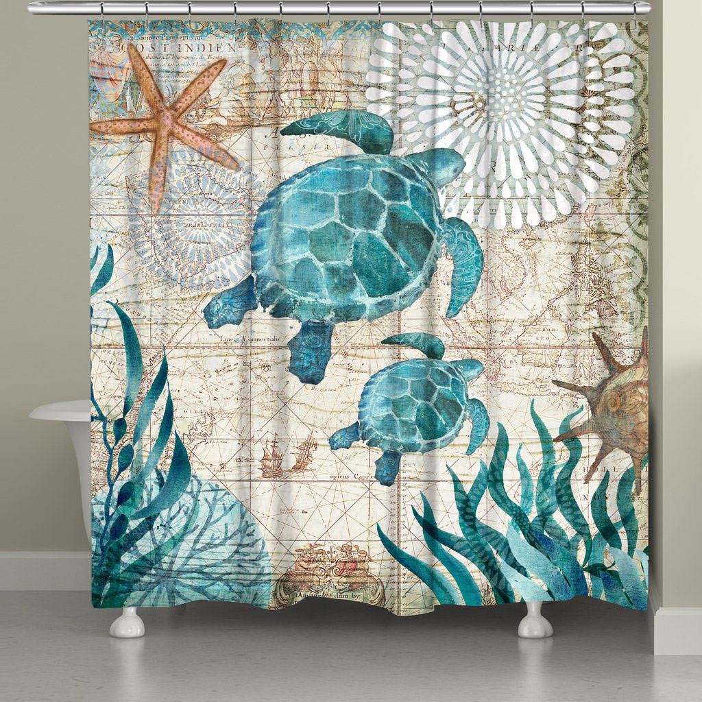 Turtle Bathroom Decor
 Beach Shower Curtain Sea Turtle Explorer Shower Curtain