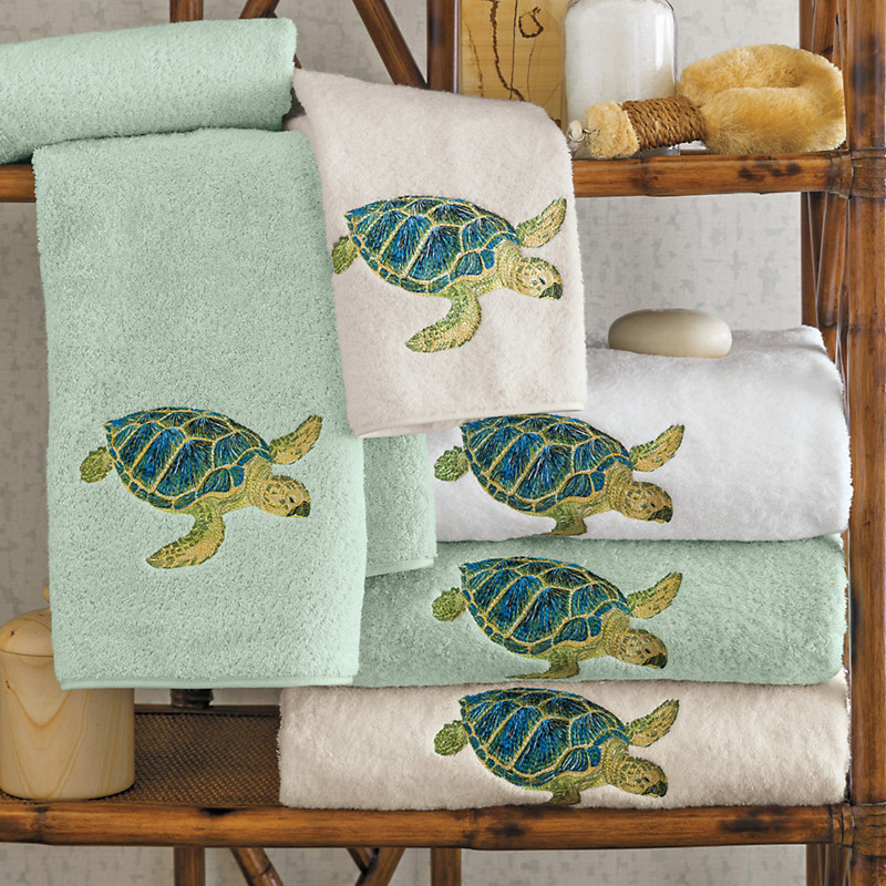 Turtle Bathroom Decor
 Island Sea Turtle Towels