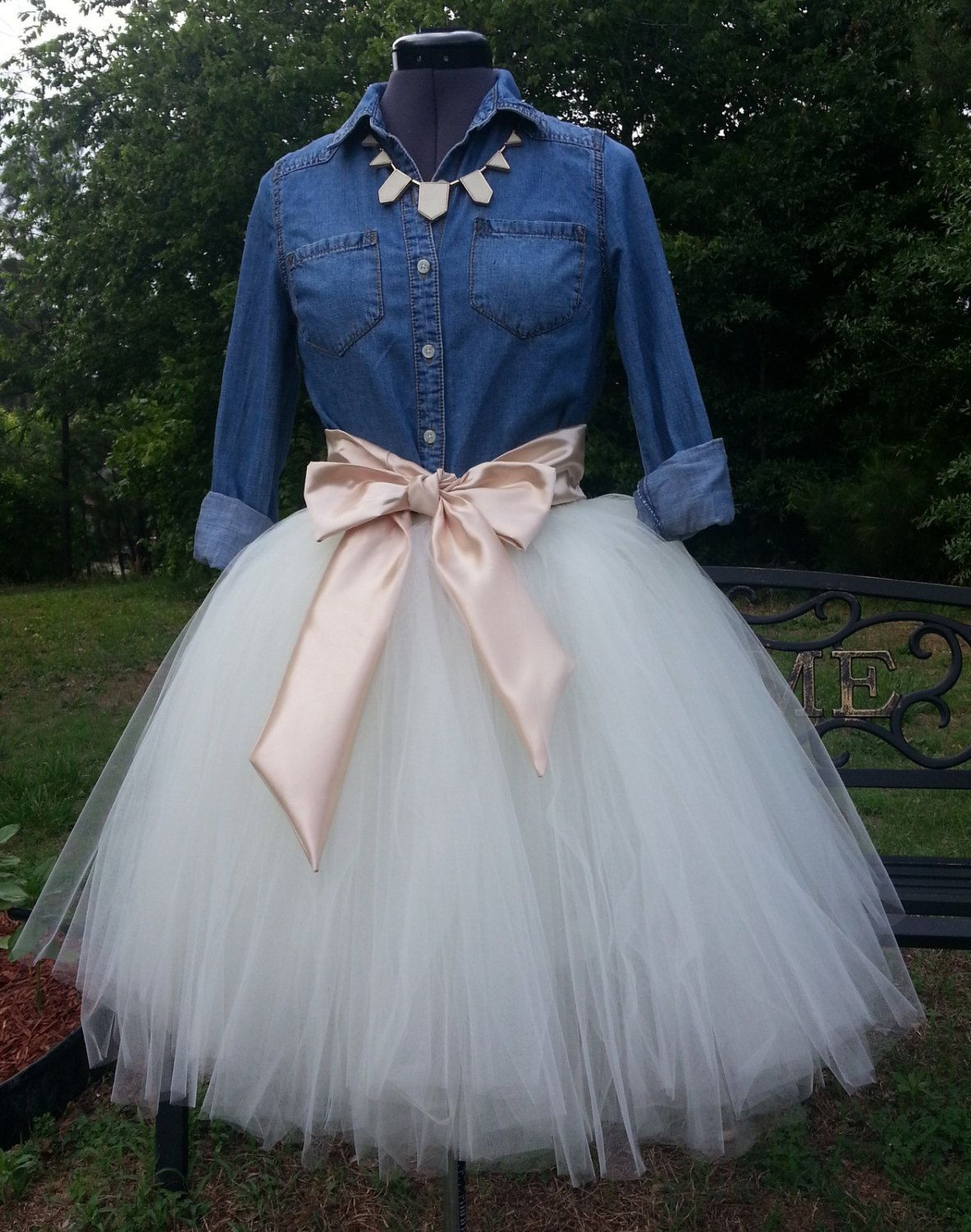 Tutu Skirt For Adults DIY
 Custom Made Adult Ivory Tulle Tutu Style Skirt for by