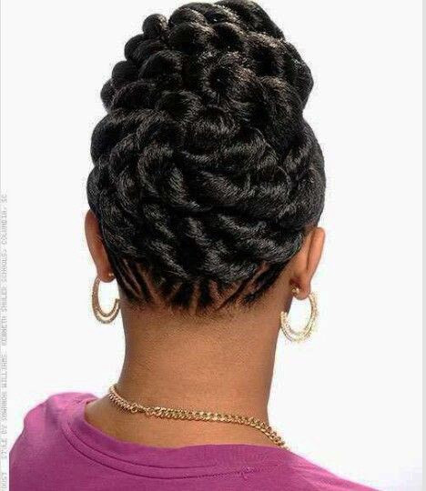 Twisted Updo Hairstyles African American
 African American Flat Twist Updo Hairstyles