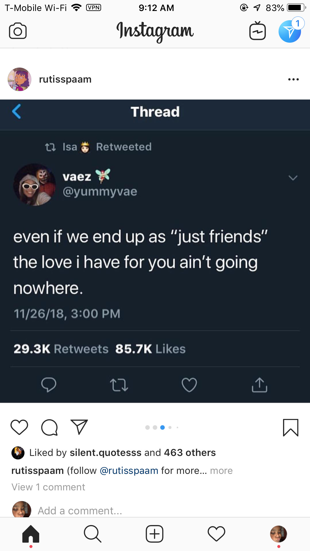 Twitter Relationship Quotes
 it’s always gonna be there