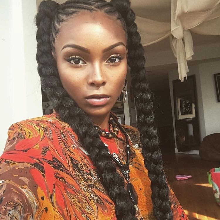 Two Braids Black Hairstyles
 10 Crazy Two Goddess Braids With Weave Ideas To Look At