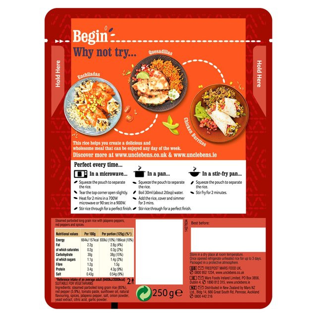 Uncle Ben'S Mexican Rice
 Uncle Bens Mexican Style Microwave Rice